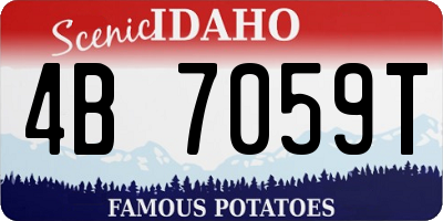 ID license plate 4B7059T