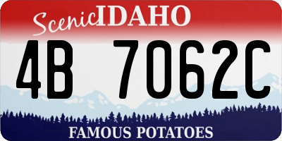 ID license plate 4B7062C