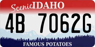 ID license plate 4B7062G