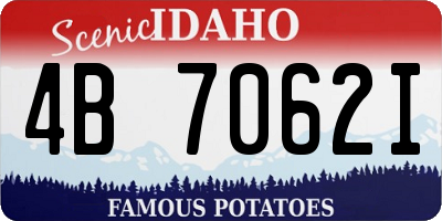 ID license plate 4B7062I