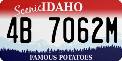 ID license plate 4B7062M