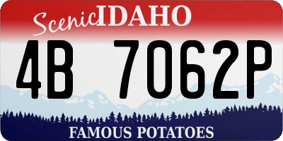 ID license plate 4B7062P