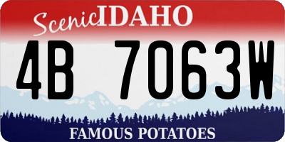 ID license plate 4B7063W