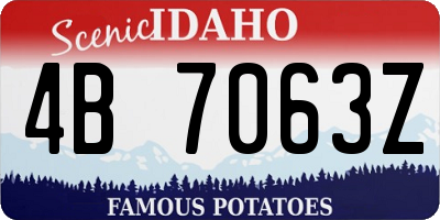 ID license plate 4B7063Z