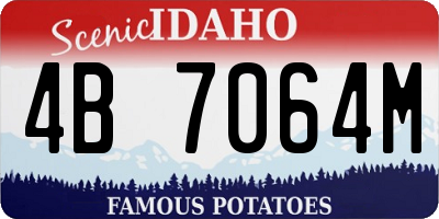 ID license plate 4B7064M