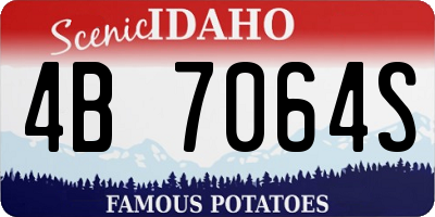 ID license plate 4B7064S