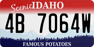ID license plate 4B7064W