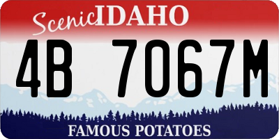 ID license plate 4B7067M