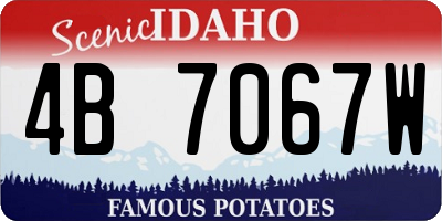 ID license plate 4B7067W