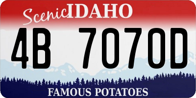 ID license plate 4B7070D