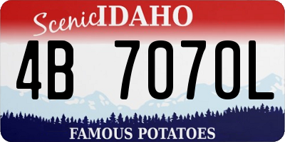 ID license plate 4B7070L