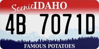 ID license plate 4B7071D