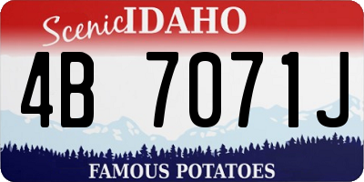 ID license plate 4B7071J