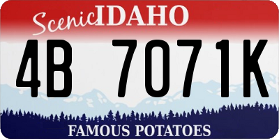 ID license plate 4B7071K