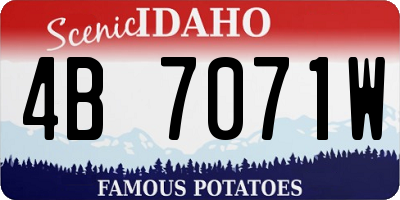 ID license plate 4B7071W