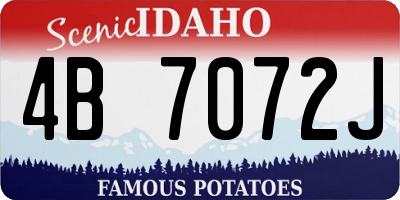 ID license plate 4B7072J