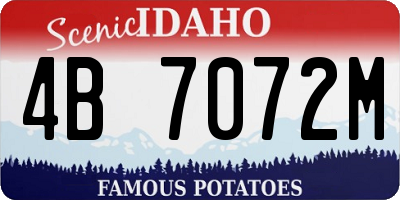 ID license plate 4B7072M