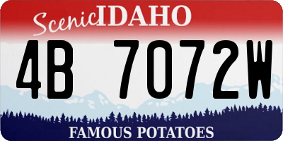 ID license plate 4B7072W