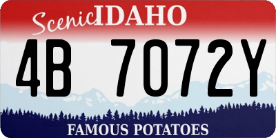 ID license plate 4B7072Y