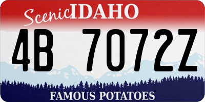 ID license plate 4B7072Z