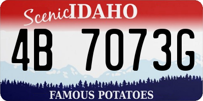 ID license plate 4B7073G
