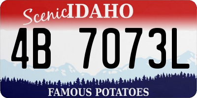 ID license plate 4B7073L