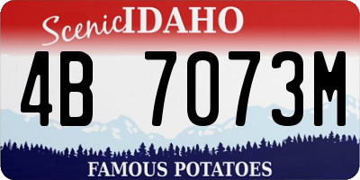 ID license plate 4B7073M
