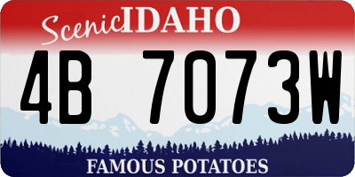 ID license plate 4B7073W