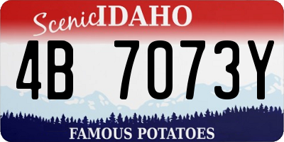 ID license plate 4B7073Y