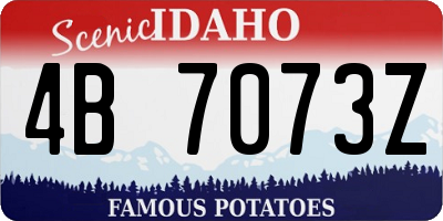 ID license plate 4B7073Z