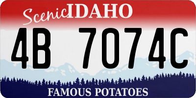 ID license plate 4B7074C