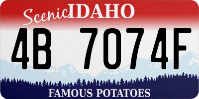 ID license plate 4B7074F