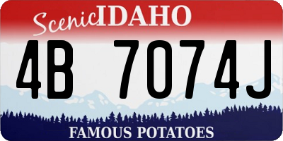 ID license plate 4B7074J