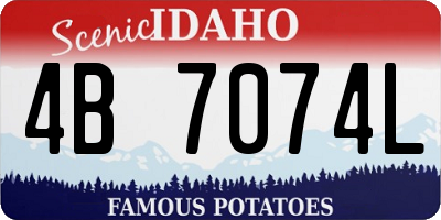 ID license plate 4B7074L