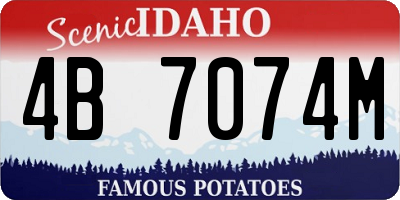 ID license plate 4B7074M
