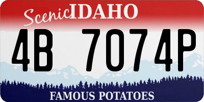 ID license plate 4B7074P