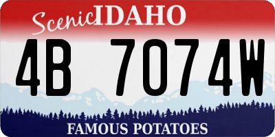 ID license plate 4B7074W