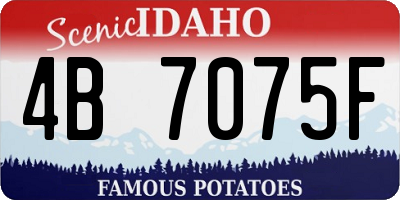 ID license plate 4B7075F