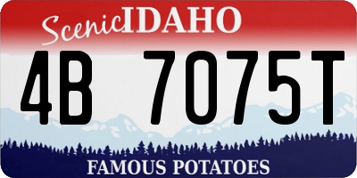 ID license plate 4B7075T