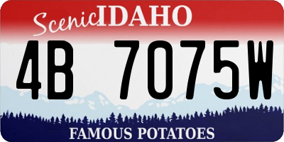 ID license plate 4B7075W