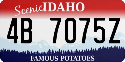 ID license plate 4B7075Z
