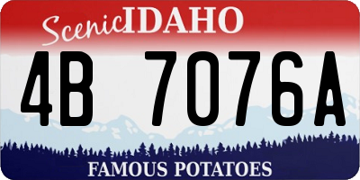 ID license plate 4B7076A