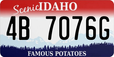 ID license plate 4B7076G