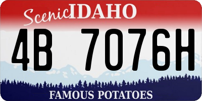 ID license plate 4B7076H