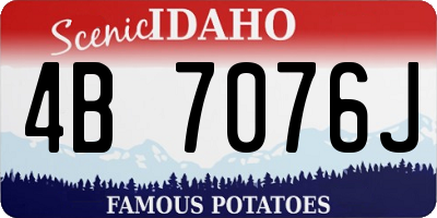 ID license plate 4B7076J