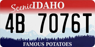 ID license plate 4B7076T