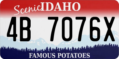 ID license plate 4B7076X