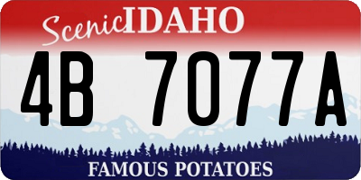ID license plate 4B7077A