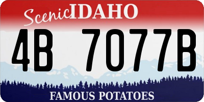 ID license plate 4B7077B