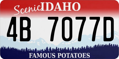 ID license plate 4B7077D